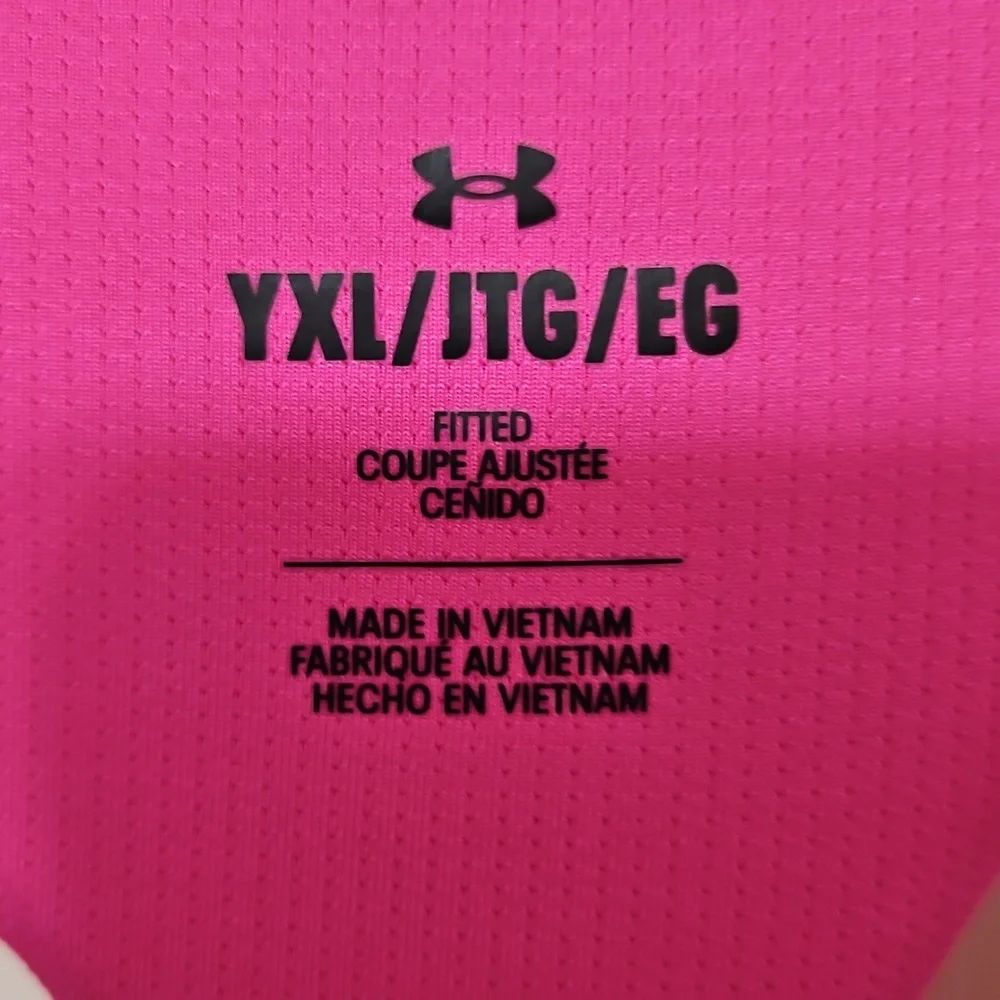 Under Armour Pink Athletic Tank Top Cropped Performance - Picture 2 of 9